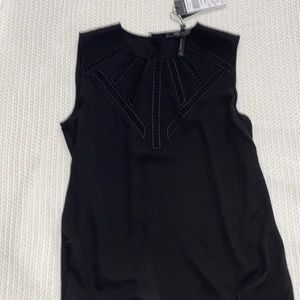 BCBG maxariza XXS black decorated tank with tags still attached